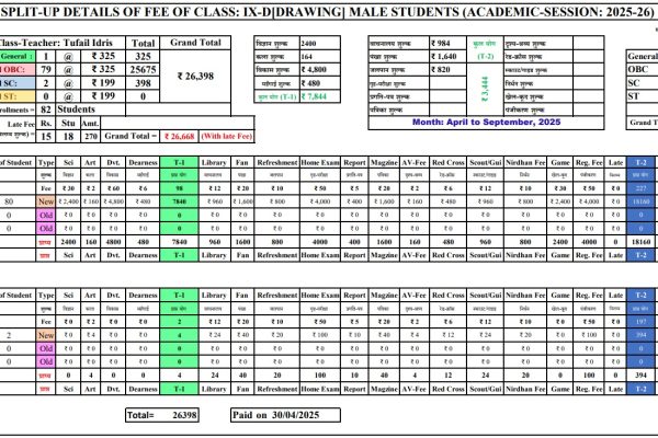 Fee April to sep IX-D Session 2025-26 Fee April to sep IX-D Session 2025-26